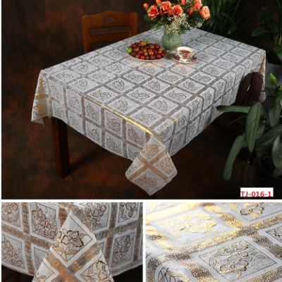 Gilding Tablecloth Exhibition Stall Tablecloth Wholesale Source Factory Waterproof Oil-Proof Lace Tablecloth