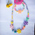 Korean New Style Acrylic Beads Flower Children's Necklace Colorful Beads Children Bracelet and Necklace Set Gift 1-24