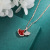Silver Three Lucky Ginkgo Leaf Necklace Red Agate Necklace Small Skirt Light Luxury Minority Design Necklace for Women