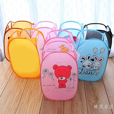 Direct Supply Foldable Laundry Basket Dirty Clothes Basket Cartoon Laundry Basket Storage Basket Dirty Clothes Storage