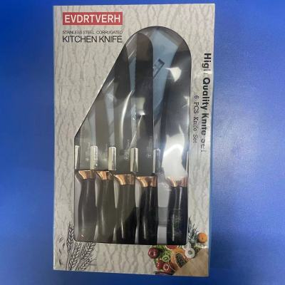Gift Knife Set Stainless Steel Kitchen Knife Chef Marbling Plating Acrylic Knife Holder Transparent Knife