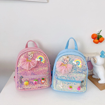Children's Bag New Cute Fashionable Girl's Backpack Kindergarten Children Sequins Small Bookbag Wholesale Cross-Border