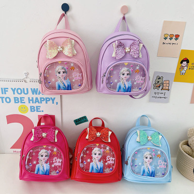 2022 New Cute Princess Kindergarten Backpack Girls' Bags Children 'S Backpack Sequined Girls' Trendy Backpack