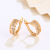 America Cross Border Hollow Geometry Ear Clip Female Plated 18K Gold Alloy Plated Gold Earrings Temperament Wholesale