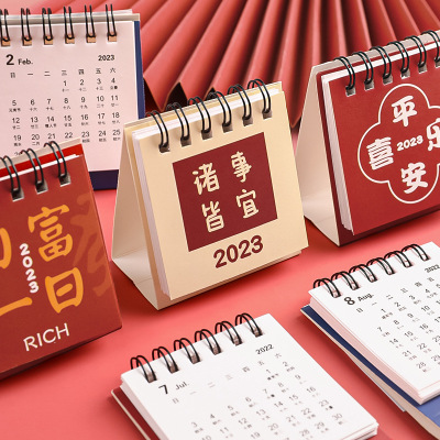 2023 New Inspirational Text Desk Calendar Student Creativity Desktop Calendar Notebook Mini-Portable Calendar Ornaments