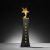 Creative Wheat Crystal Trophy Metal Trophy Five-Pointed Star Gold Silver Excellent Staff Award Member Medal