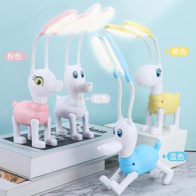 Cartoon Pony Double Tube Table Lamp USB Charging Portable Creative Children Student Desktop Eye Protection Led Learning Lamp