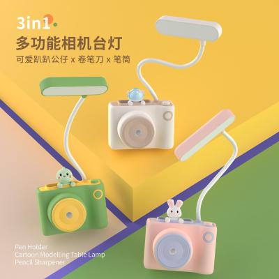 Doll Camera Multifunctional Lamp with Pencil Sharpener Three-in-One USB Night Light Student Dormitory Office Gift