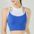 Fixed Cup Sports Vest Bra Ice Feeling round Neck Short Vest One-Piece Cup Sports Sling Contrast Color Light Beauty Back Women