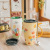 Tulip Large Capacity Mug with Cover Spoon Ceramic Cup Girl Summer Household Drinking Cup Couple Coffee Mug