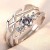 Men and Women Simple Fashion Temperament Korean Style Crown Zircon Couple Rings Opening Wedding Simulation Diamond Ring