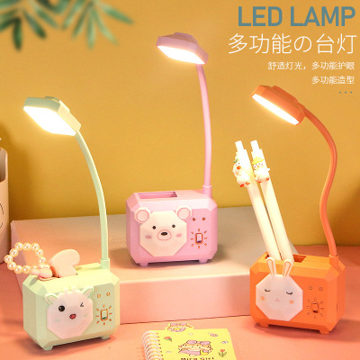 New Cartoon Funny USB Charging Led Small Table Lamp Student Learning Writing Desk Lamp Children Student Gift Gift