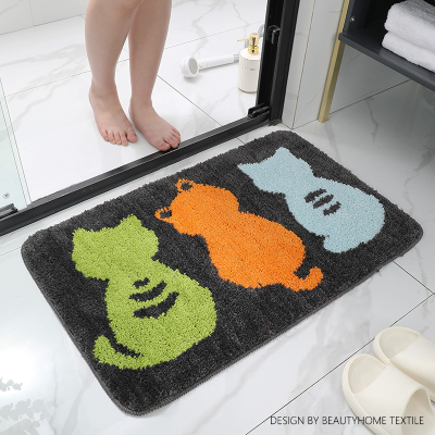 Cartoon Cute New Plush Bathroom Absorbent Bathroom Non-Slip Rug Entrance Home Use Bedroom Foot Mat Floor Mat Carpet