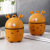 INS Style Household Desk Trash Can with Lid Cute Push-Type Student Dormitory Peel Storage Bucket Good-looking Female