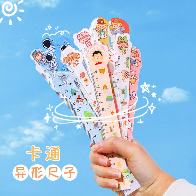Cartoon Special-Shaped Ruler Student Ins Girl Heart a Scale Learning Office Painting Ruler Measuring Tool 15cm