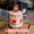 Tulip Transparent Glass Cup Girls Good-looking High Temperature Resistant Household Large Capacity Drinking Mug with Cover Spoon