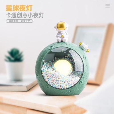 Exclusive for Cross-Border Small Night Lamp Lunar Astronaut USB Rechargeable LED Small Night Lamp Children's Bedroom Bedside Small Light Gift