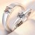 Men and Women Simple Fashion Temperament Korean Style Crown Zircon Couple Rings Opening Wedding Simulation Diamond Ring