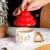 Creative Colored Lights Gilding Christmas Tree Shape Ceramic Cup with Lid Gold Painting Christmas Wind Chimes Handle Mug Drinking Cup