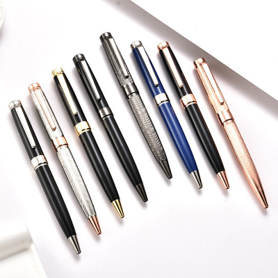 Factory Direct Supply Metal Ball Point Pen Carved Twist Pen Fashion Office Stationery Advertising Gift Pen Wholesale