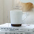 Modern Minimalist Office Coffee Cup with Wood Pad Ceramic Relief Cup Workplace Solid Color Mug Home Drinking Tea Cup