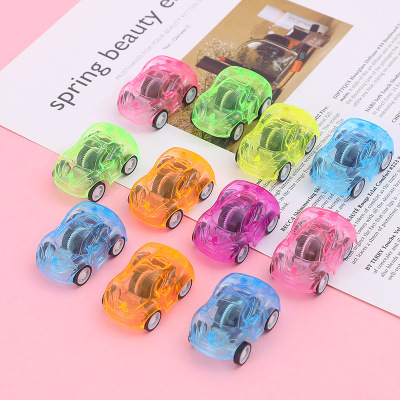 Toy Car Pull Back Car Creative Mini Plastic Car Can Boy Children Baby Exquisite Transparent Model