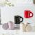 Creative Camellia Relief Cover Bead Handle Mug Gold Ceramic Cup Office Coffee Cup Couple Drinking Cups