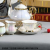 Foreign Trade New Coffee Set Set Colorful Golden Edge Ceramic Cup Kettle Dish with Shelf in Stock