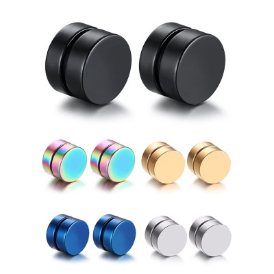 Korean Style Non-Piercing Earrings Earrings Magnet Magnet Men's Ear Clip Factory Direct Sales Single Simple round