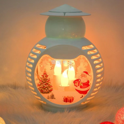 2022 Christmas Snowflake Projection Lamp 16 Pattern Christmas Candle Lantern Halloween Festival Small Night Lamp