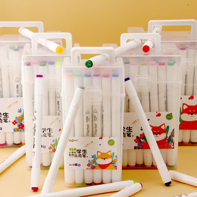 Kiss Flower Double-Headed Mark 80 Color 36 Color Marker Package 12 Color Student Anime Water Soluble 60 Color