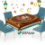 Ramadan Muslim Festival Nordic Tablecloth Waterproof and Oilproof and Heatproof Disposable PVC Dining Table Living Room