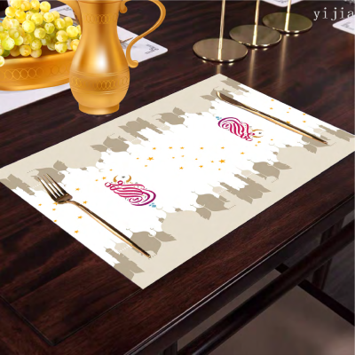 Muslim American Placemat for Ramadan Festival Leather Anti-Scalding Mat Water  Dining Table Environmental Protection