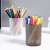 Frosted Pen Holder Transparent round Desktop Oblique Pen Holder Student Stationery Multifunctional Simple Plastic Storage Box