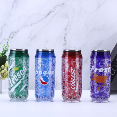 Plastic Crushed Ice Cup Car Double-Layer Can Cup with Straw Student Couple Creative Portable Water Cup Gift Cup