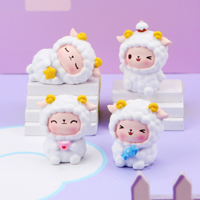 Girl Heart Lamb Car Car Interior Decoration Baking Cake Decorations Cute Girl Office Book Desktop Small Decorations