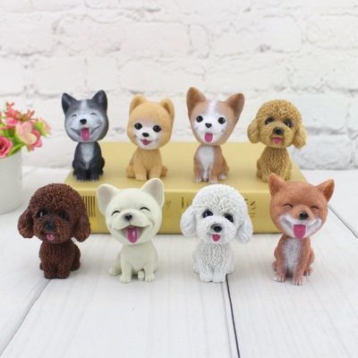 Car Head-Shooking Dog Decoration inside the Car Decoration Resin Crafts Dog Doll Genuine Cute Pet Dog