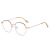 New Korean Style Polygon Metal Plain Glasses Women's Retro Net Red Big Face Slimming Frame Glasses with Myopic Glasses Option