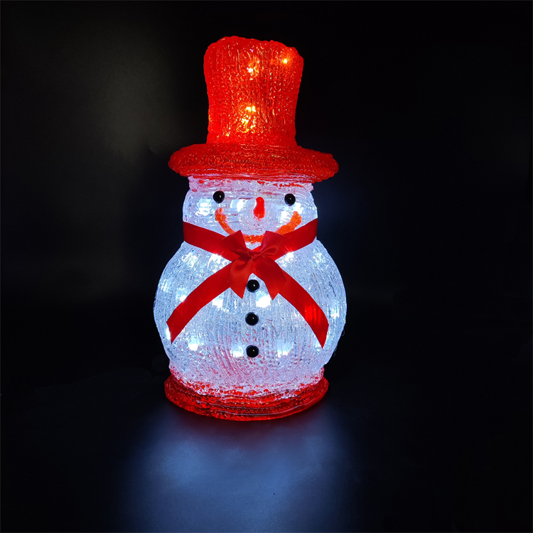 Christmas新款圣诞雪人 diy白色发光滴胶雪人 圣诞节场景装饰摆件