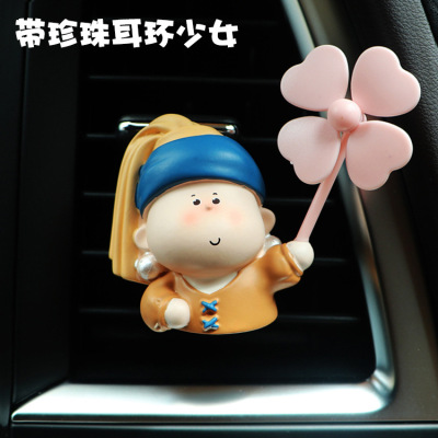 Moon Half Artist Cute Pearl Girl Aromatherapy Vent Decoration Car Air Conditioner Car Interior Decoration All Products