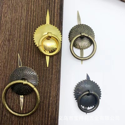 Medicine Bucket Pull Ring Electroplating Copper Pull Ring Medicine Cabinet Handle Circle Handle Plum Blossom Piece Pull Ring