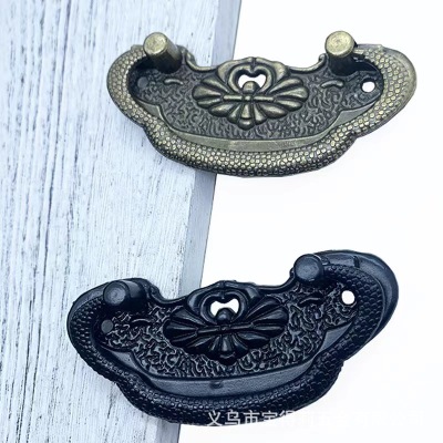 Semicircle Double Hole Black Bronze Drawer Handle European Style Cabinet Wardrobe Invisible Pull Ring Bathroom Cabinet Drawer Handle