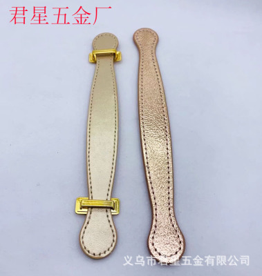 Golden PU Leather Handle Mid-Autumn Moon Cake Tea Gift Packaging Paper Box Portable Belt Accessories Now Made Leather Handle Strap