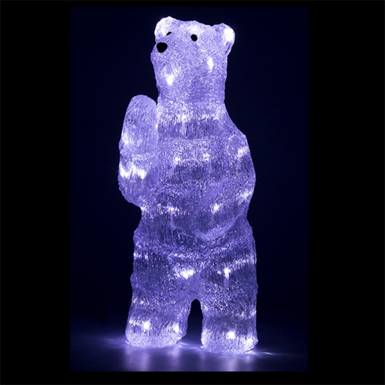 新品北极熊 diy白色发光亚克力滴胶北极熊动物造型灯 圣诞节摆件