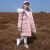 2022 New Children's down Jacket Girls' Mid-Length Western Style Wash-Free Medium and Big Children Glossy Thickened White Duck down Coat