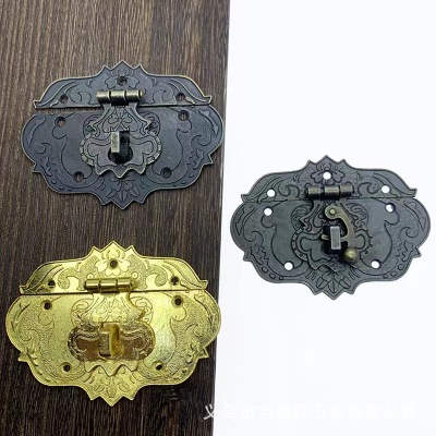 Wooden Box Box Buckle DIY Accessories Antique Alloy Wooden Jewelry Box Locking Plate Buckle Gift Box Lock Hardware Accessories