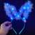 New Shiny Feather Rabbit Ears Luminous Headband Plush Gold Silk Cat Ears Headband Stall Toy Promotional Gifts