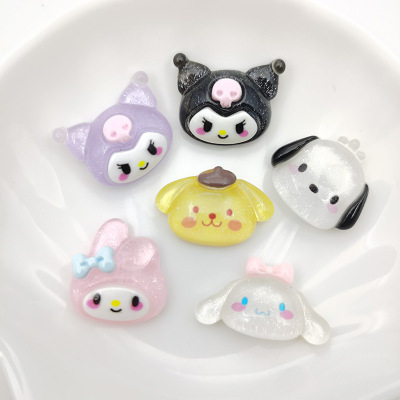 Cartoon Animal Transparent Sanrio Resin Accessories DIY Barrettes Head Rope Patch Storage Box Phone Case Material