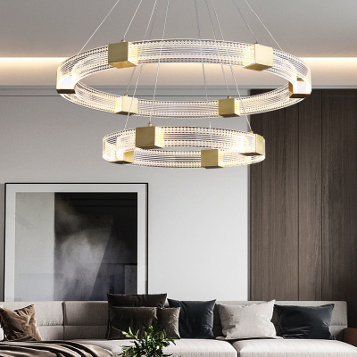 Nordic Soft Decoration Exhibition Hall Post-Modern Simple Living Room Chandelier Light Luxury Led Dining Room Bedroom