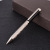 Creative Rose Gold Carved Pen Holder Metal Oil Pen Advertising Metal Rotating Ballpoint Pen Office Supplies